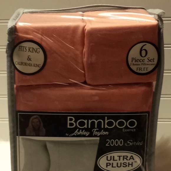 Bamboo Essence King Size Cantelope Orange- 6 Piece Sheet Set - Picture 4 of 10